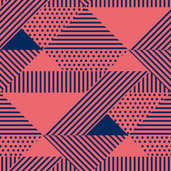 triangle and dots geometric seamless pattern vector image