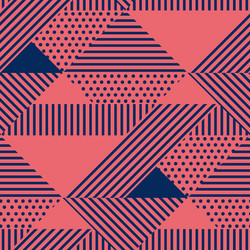 Triangle and dots geometric seamless pattern vector