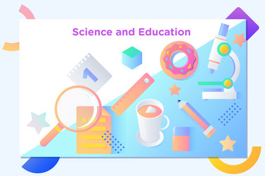 Website or mobile app landing page of science vector