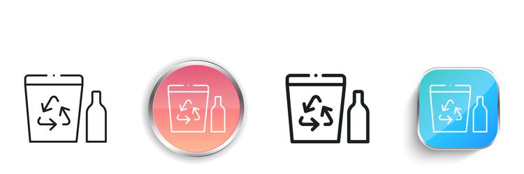 glass container icon thin linear regular vector image
