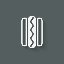 Hotdog sausage in bread vector