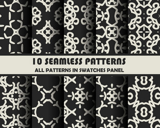 set geometric seamless patterns vector