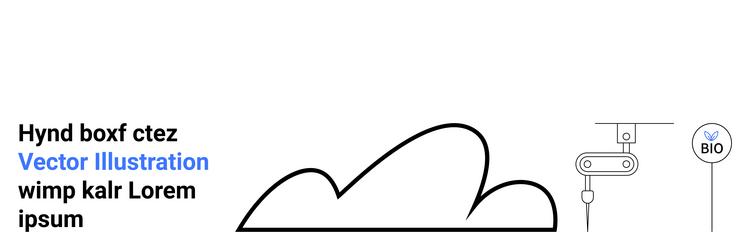 simple cloud shape with bio tag and abstract vector image