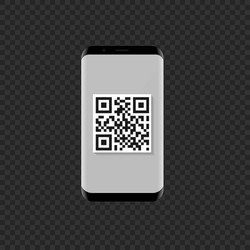 Smartphone with qr code icon vector