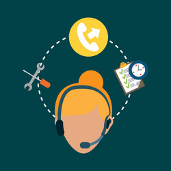 customer service technical icon set vector image