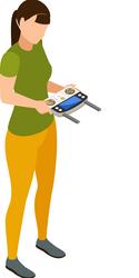 Drone Operator with Remote Control vector image