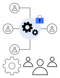 network security concept with gears user vector image