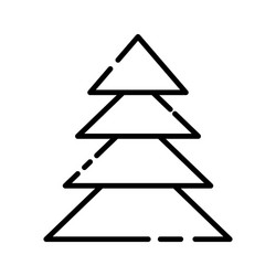 Tree line icon new year symbol simple design vector