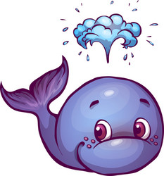 Whale in cartoon style vector