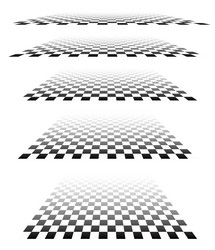 3d chessboard checkerboard pattern in perspective vector