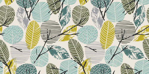 Abstract autumn seamless pattern with trees vector