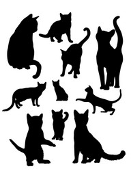 Cat Silhouette Art Vector Image