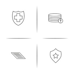 cyber security simple linear icons set outlined vector image