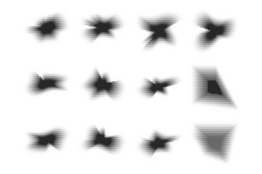 halftone hexagon pattern reprographic technique vector image