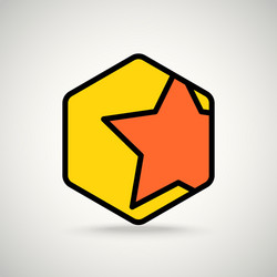 Red star appication or web interface icon vector