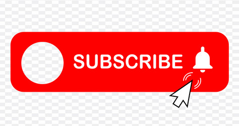 Red Subscribe Button with Hand vector image