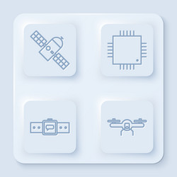 set line satellite processor with microcircuits vector image