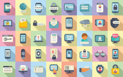 Two-Factor Authentication Icons vector image