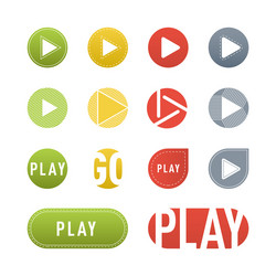 ui interface button play media internet isolated vector image