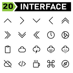 user interface icon set include chevron up arrows vector image