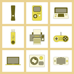 assembly flat icon game console flash drive vector image