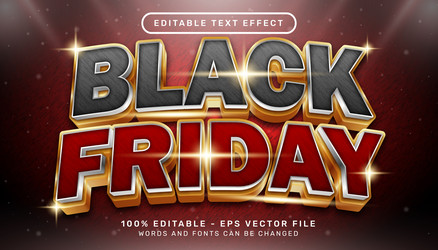 black friday 3d text effect and editable vector image
