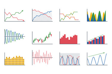 Business data graph analytics elements bar pie vector