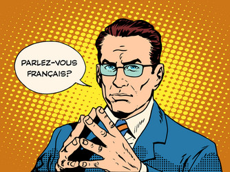 do you speak french translator language course vector