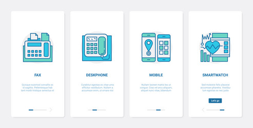 electronic devices for communication ux ui vector image