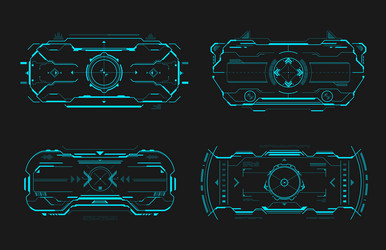Hud ui interface aim control target frames set Vector Image