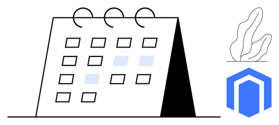 minimalist desk calendar with highlighted dates vector image