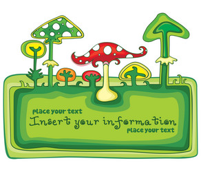 Mushroom frame vector