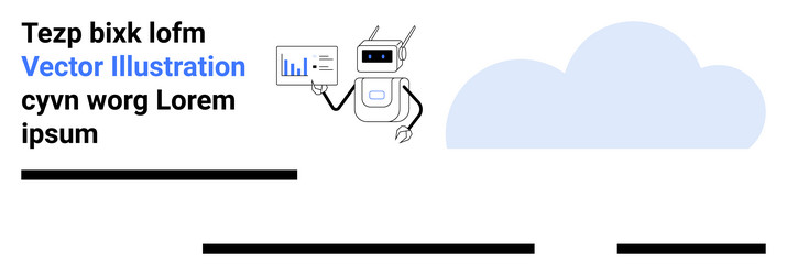 robot holding chart with cloud background vector image