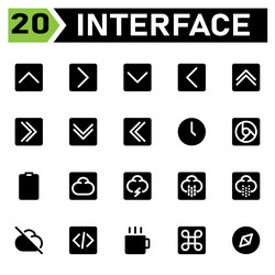 user interface icon set include chevron up arrows vector