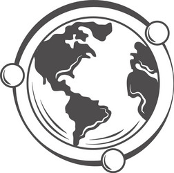 world globe map pointer around icon design vector image