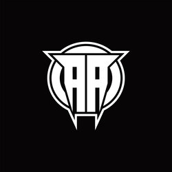 aa logo monogram with circle rounded shape design vector image