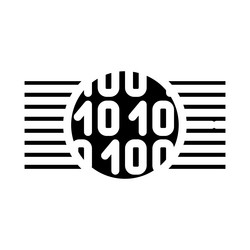binary code big data glyph icon vector image