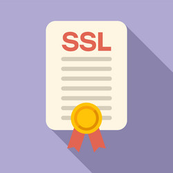 Digital ssl certificate icon flat secure vector