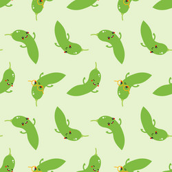 edamame beans characters pattern background vector