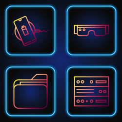 set line server data web hosting document vector image