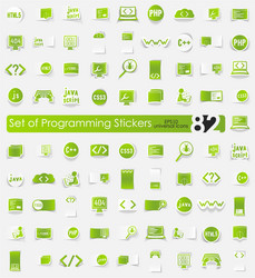 set of programming stickers vector image