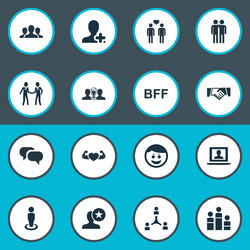 set of simple buddies icons vector