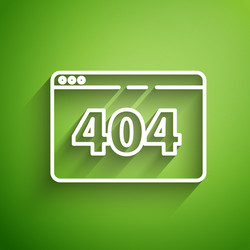 white line page with a 404 error icon isolated vector image