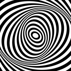 Abstract ring spiral black and white pattern Vector Image