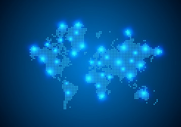 abstract blue background with map internet line vector image