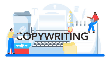 Copywriting typographic header writing vector