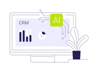crm with ai-generated insights abstract concept vector image