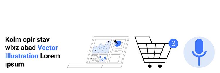 digital business elements with analytics dashboard vector image