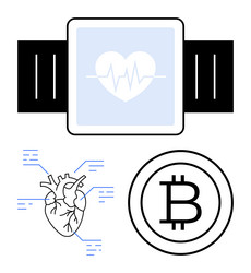 digital health tracker heart monitoring vector image