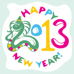 new year card with snake vector